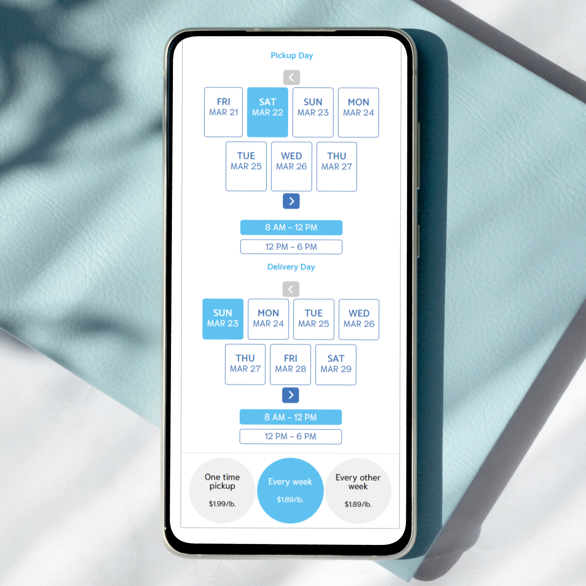 Choose your pick-up and delivery dates.
