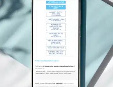 Select your service options.